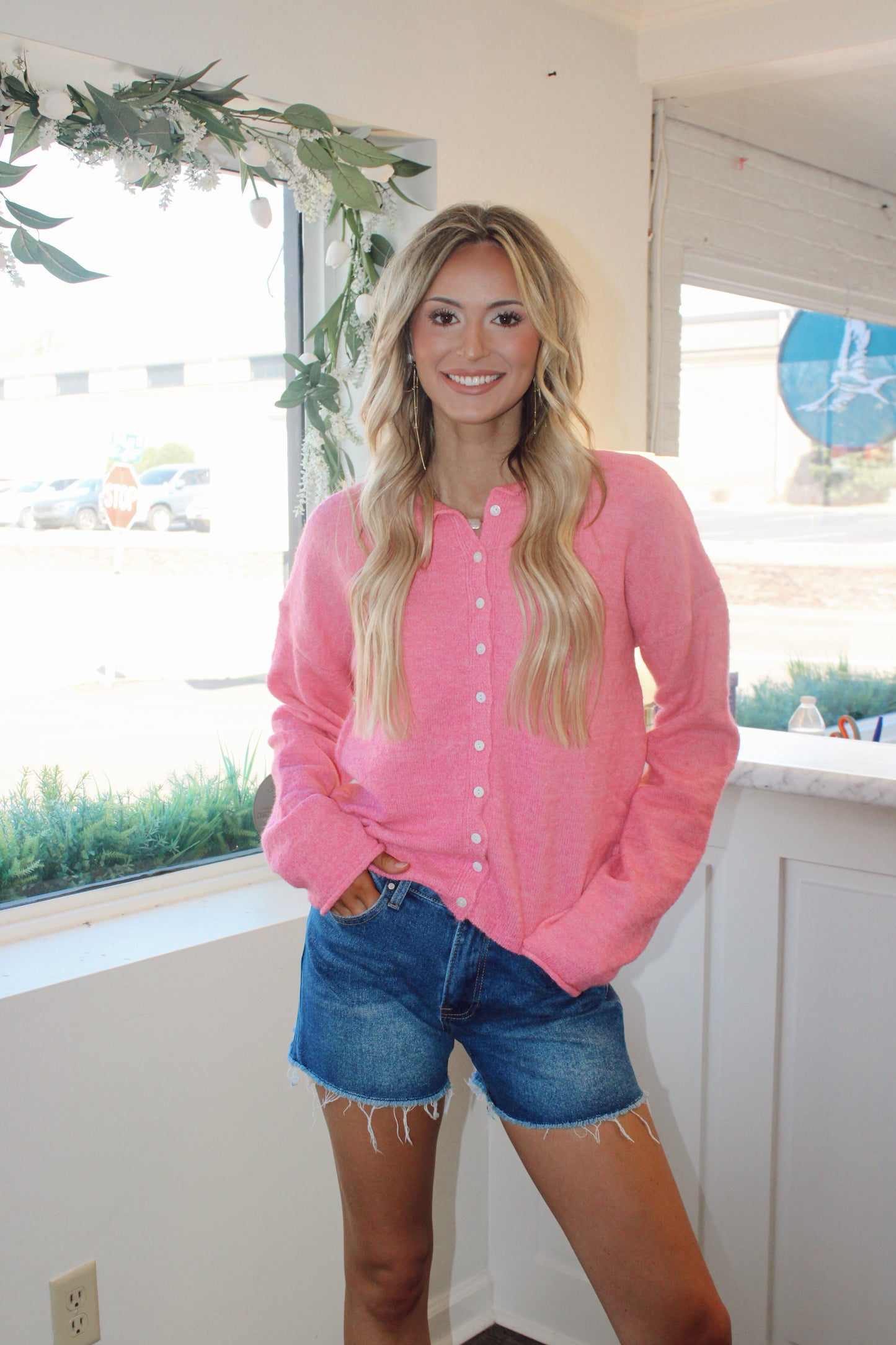 Essential Button Down Cardigan Top