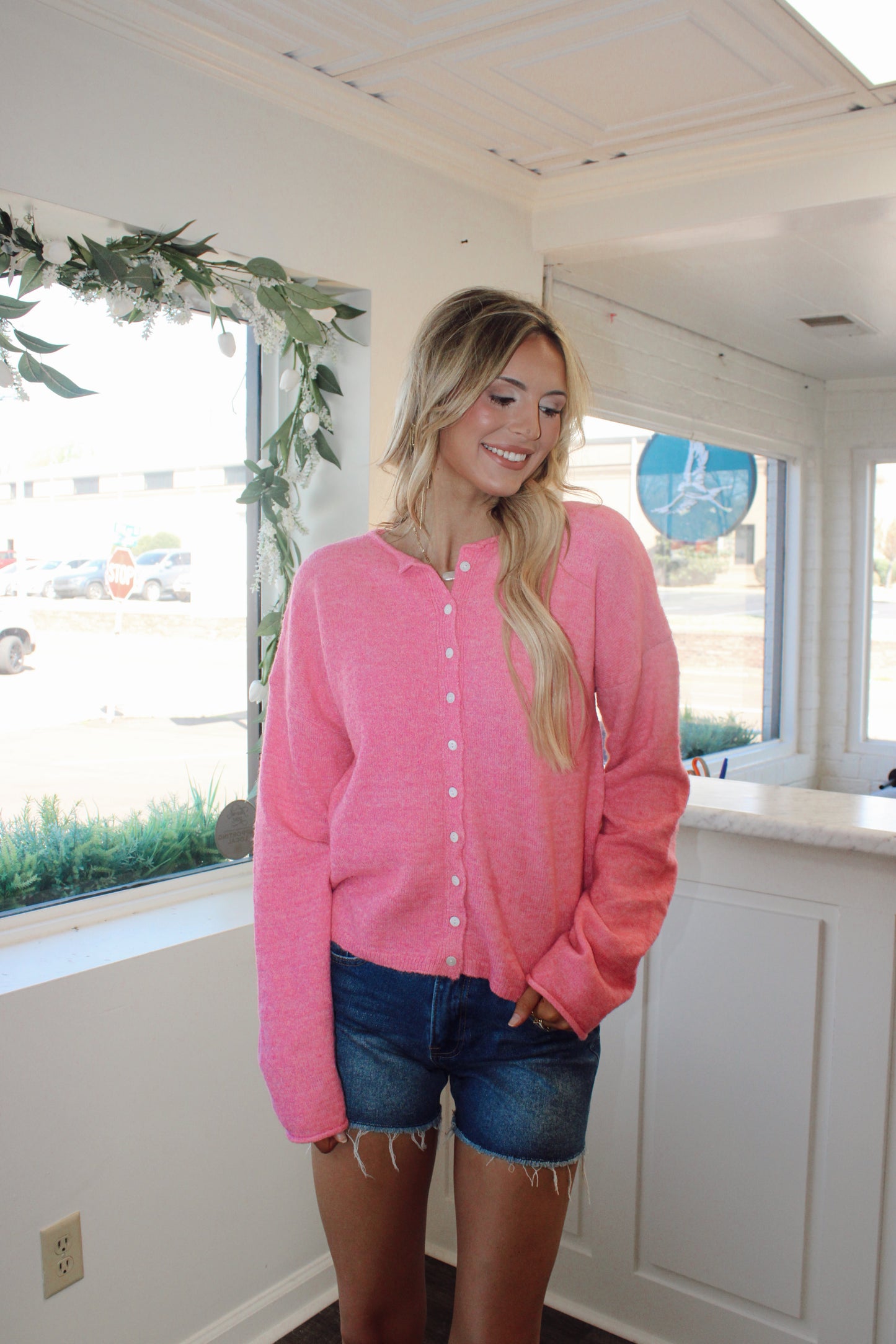 Essential Button Down Cardigan Top