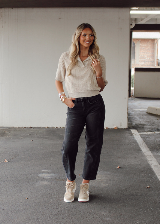 Britten Collared Knit Top