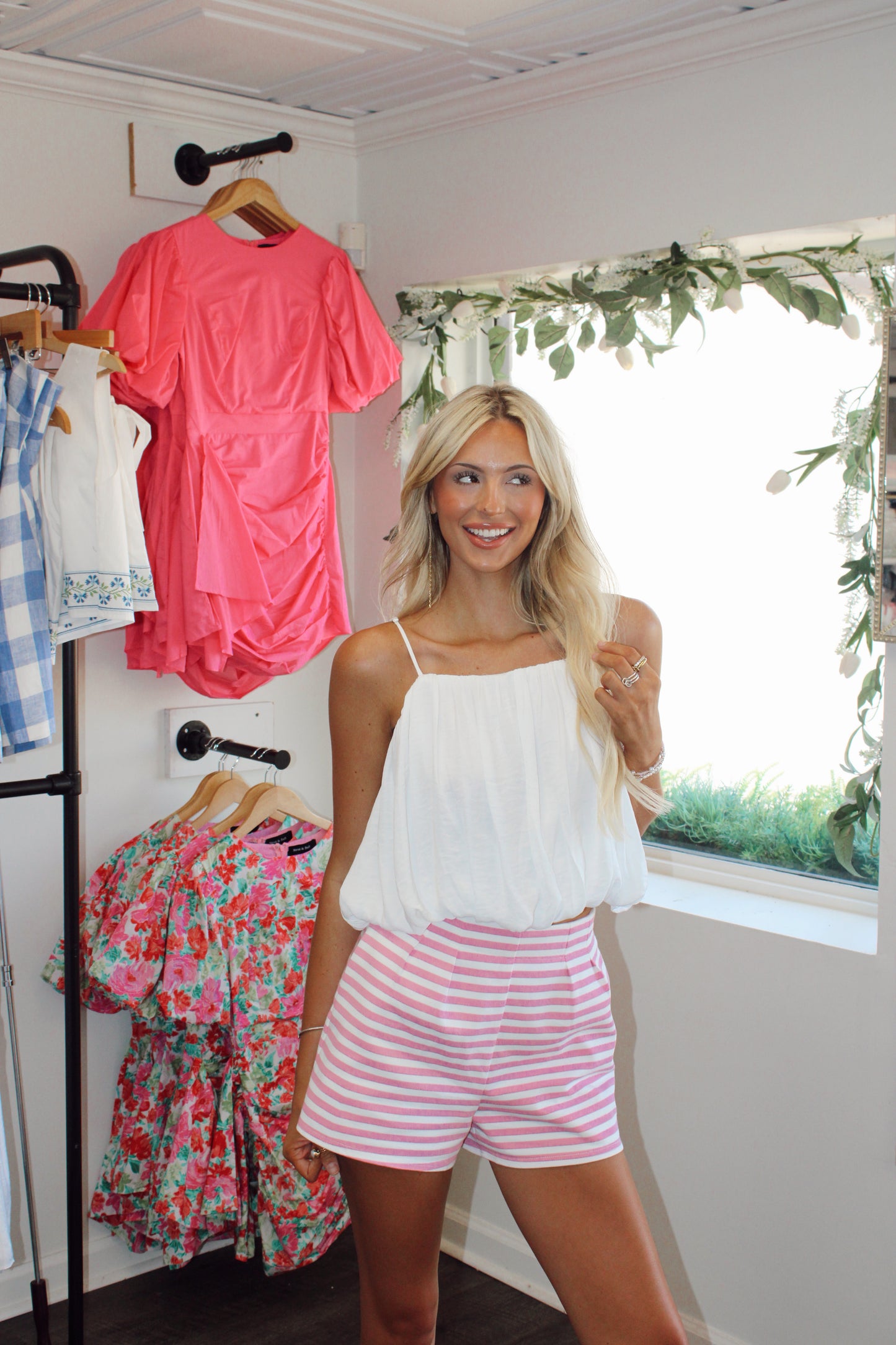 Social Club Striped Tailored Shorts