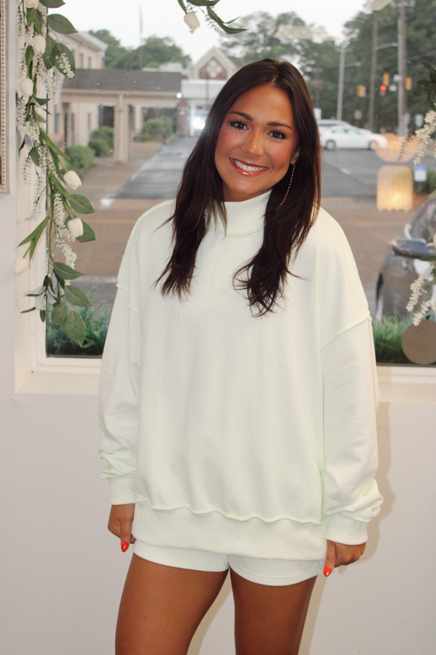 Match Point Mock Neck Matching Set-Green