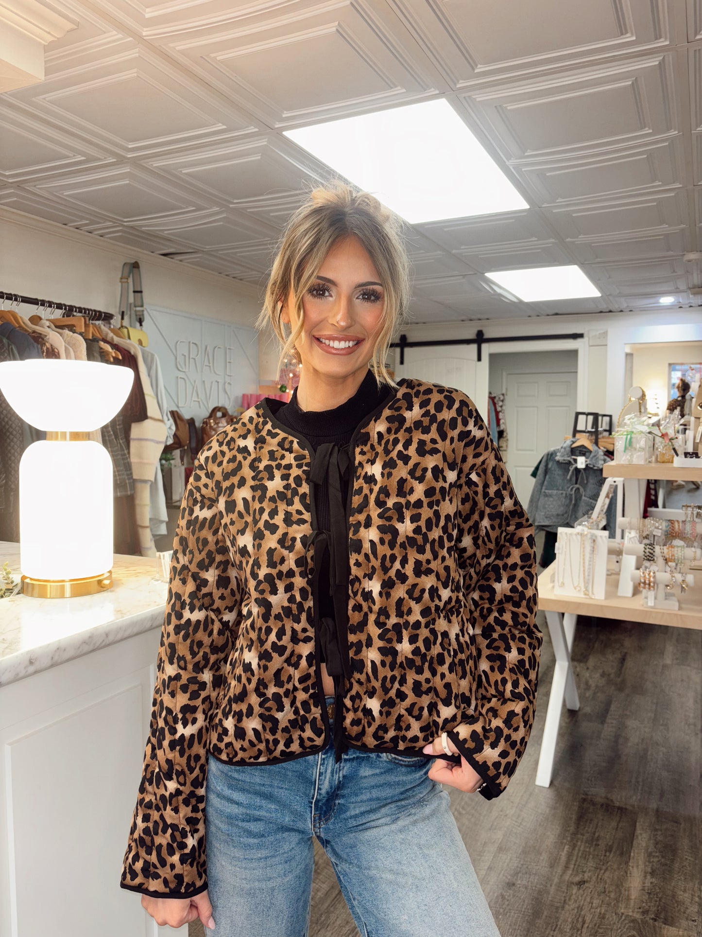 Quilted Leopard Jacket
