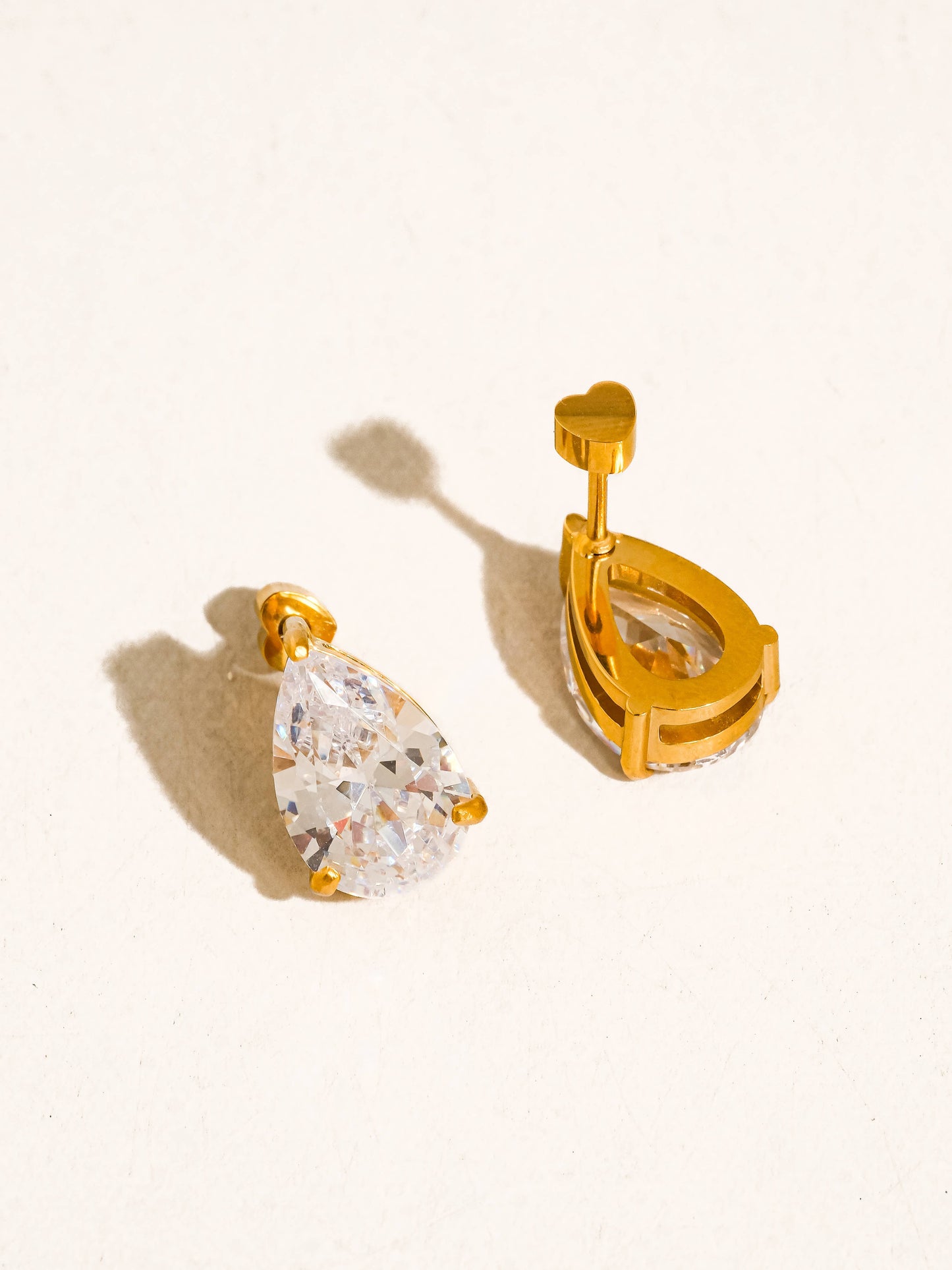Diamond Stud Round Back Earrings