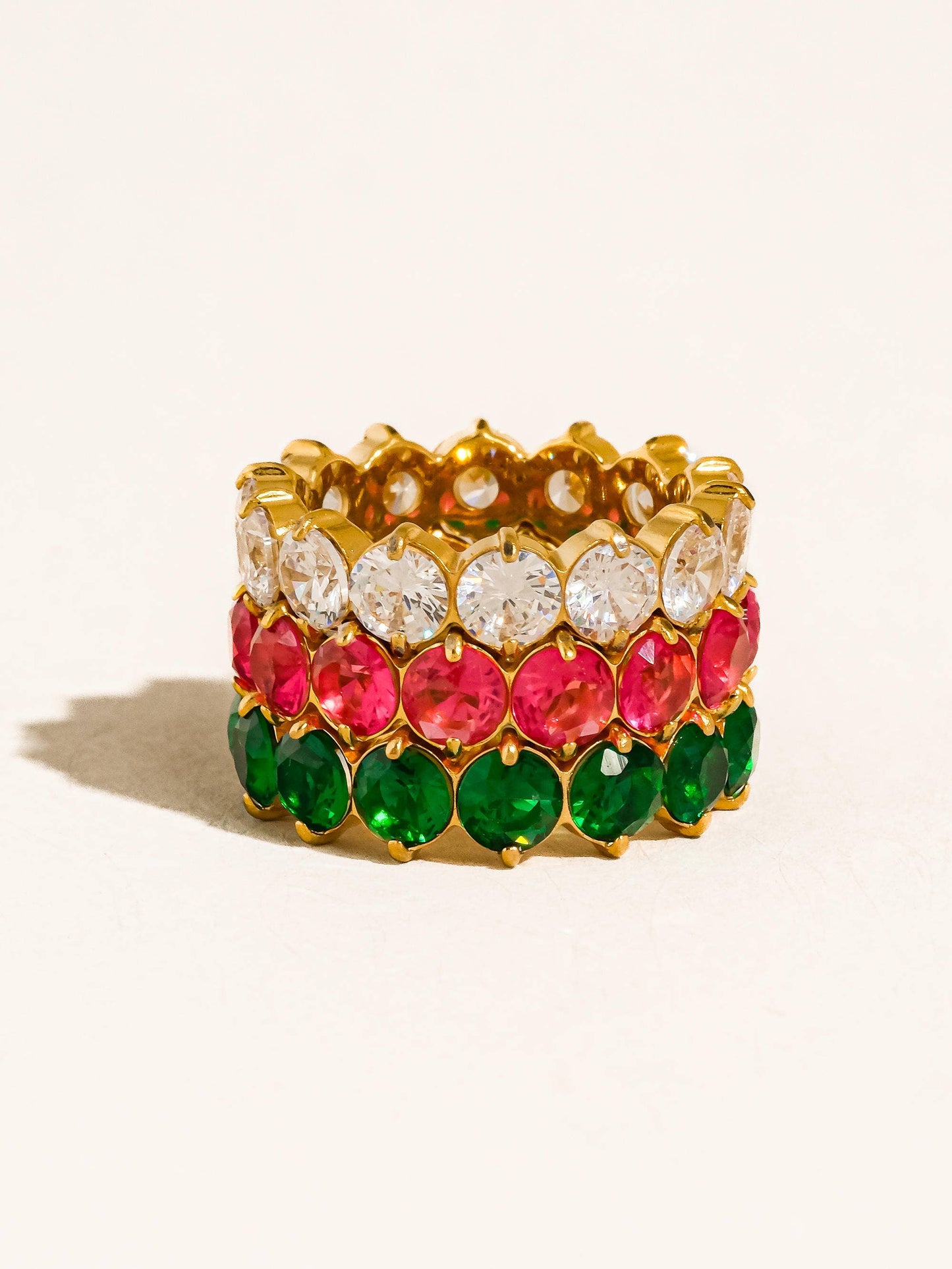 Veloura 18K Gold Non-Tarnish CZ Eternity Ring Size 7