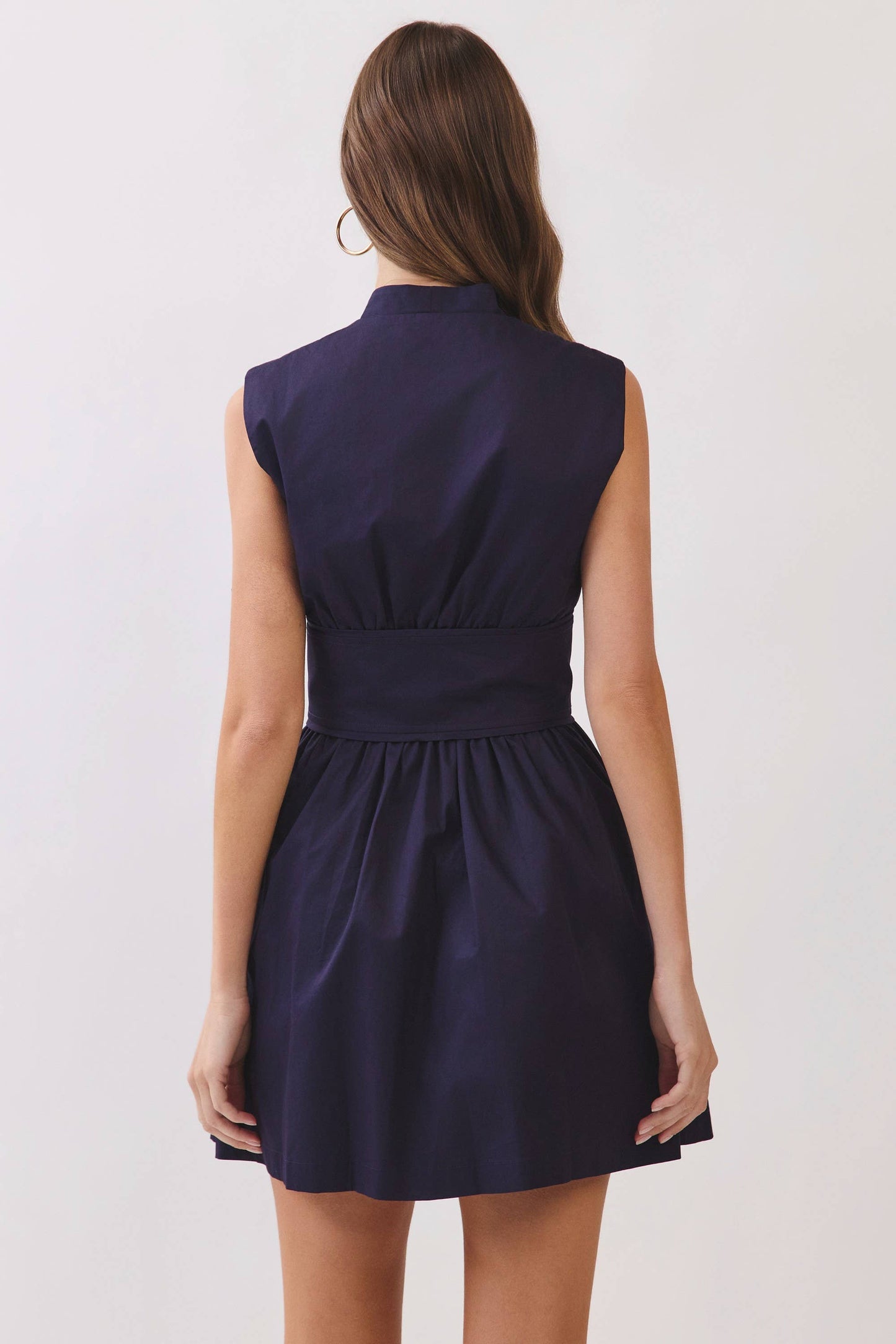 Jamie Sleeveless Fit & Flare Waist Belt Mini Dress