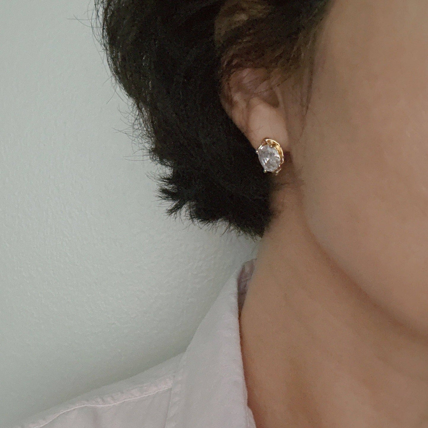 Molten Oval Spark Stud Earrings