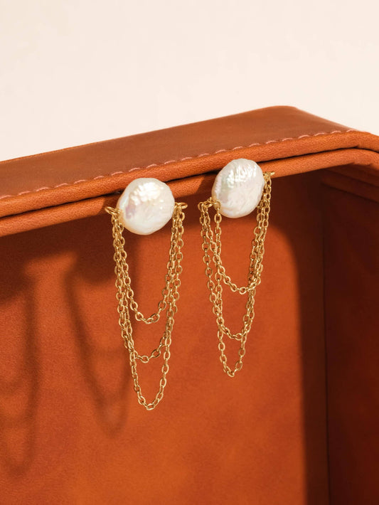 Pearl Chain Earrings