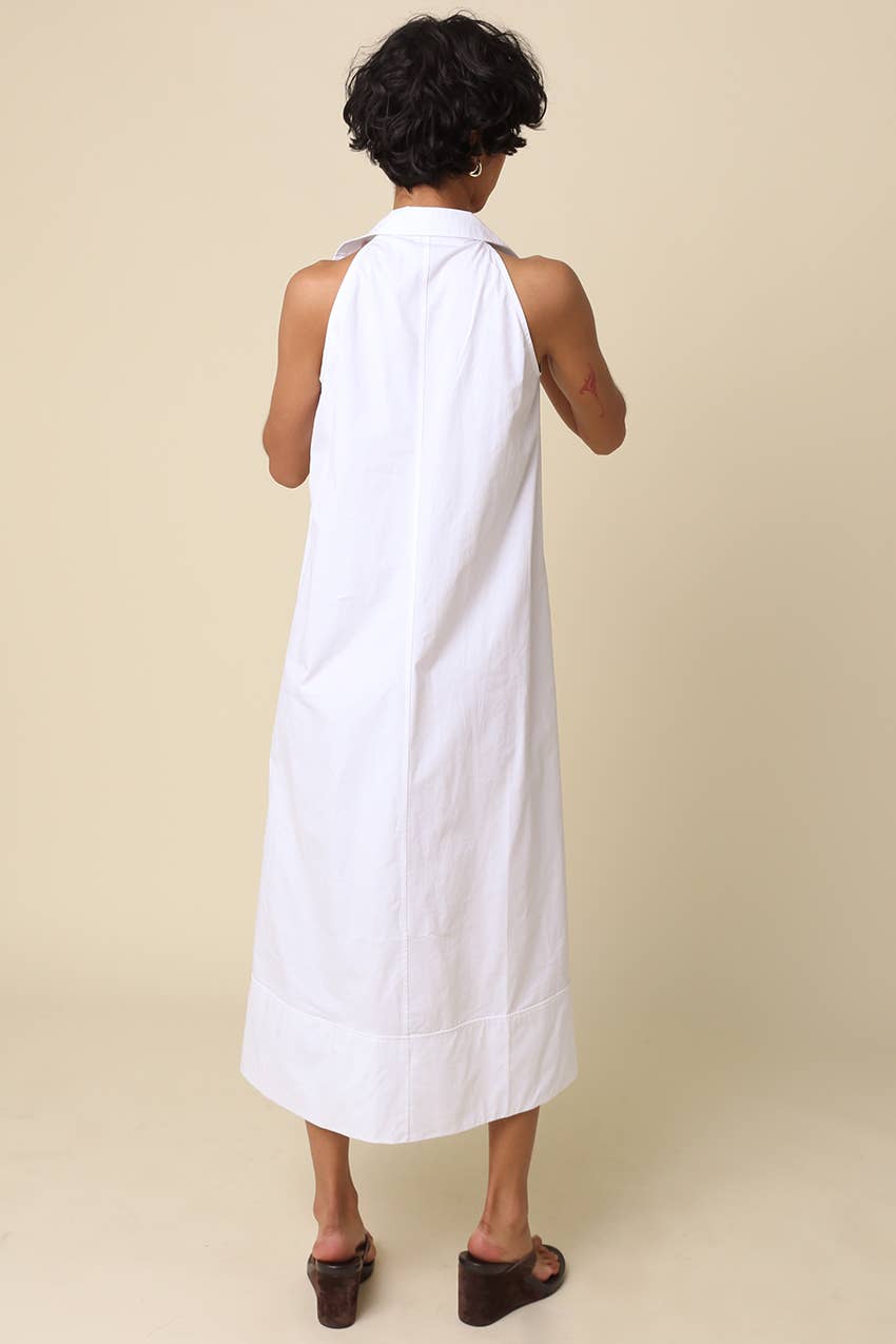 Clara Collared A-Line Maxi Dress