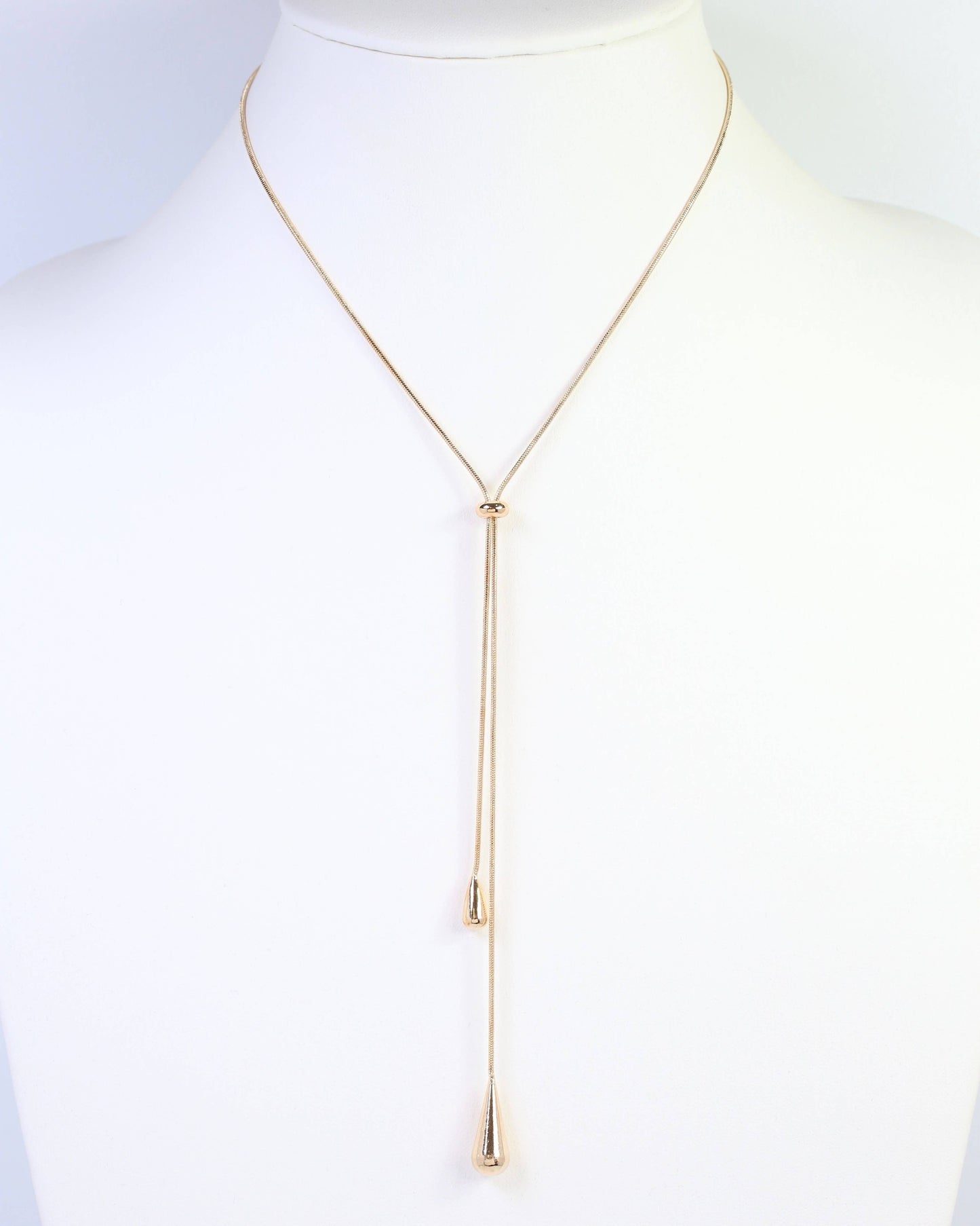 Mount Vernon Teardrop Slider Necklace Gold