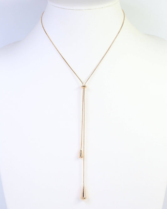 Mount Vernon Teardrop Slider Necklace Gold