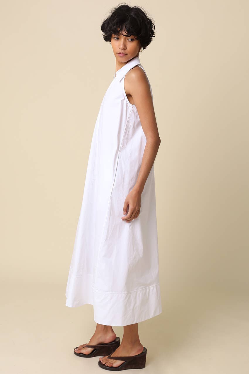 Clara Collared A-Line Maxi Dress