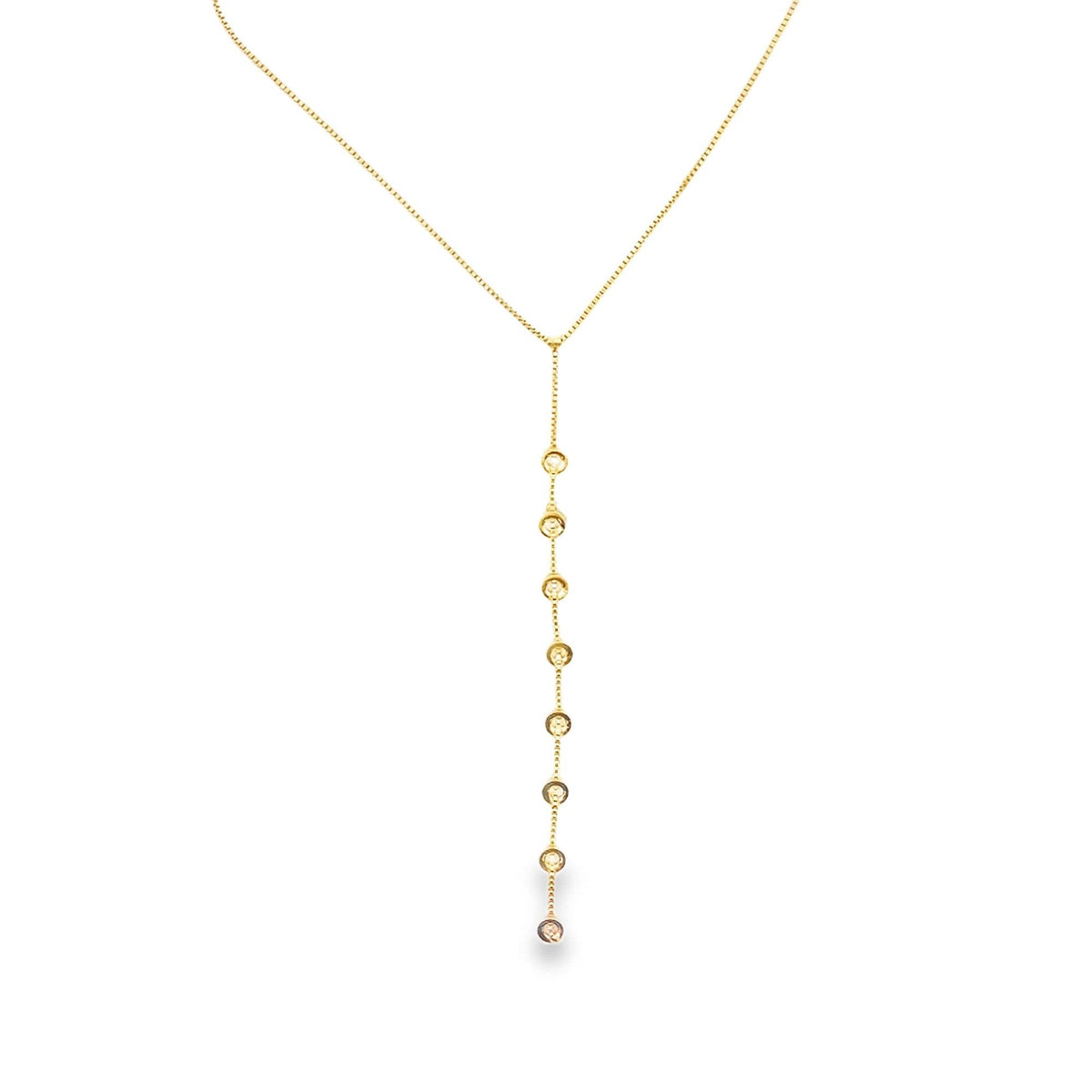 Tina Thin Disc Lariat Charm Necklace