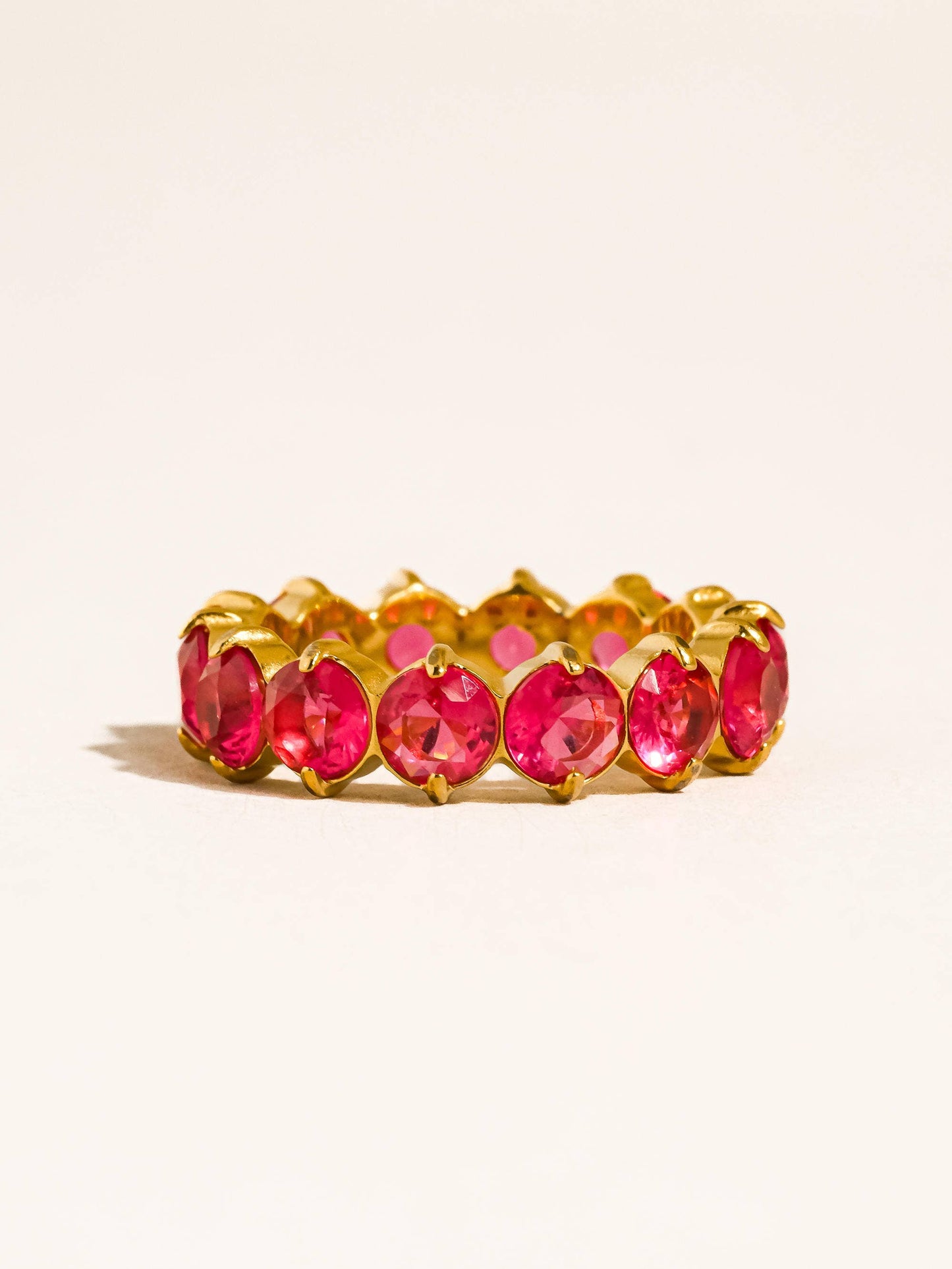 Veloura 18K Gold Non-Tarnish CZ Eternity Ring Size 7