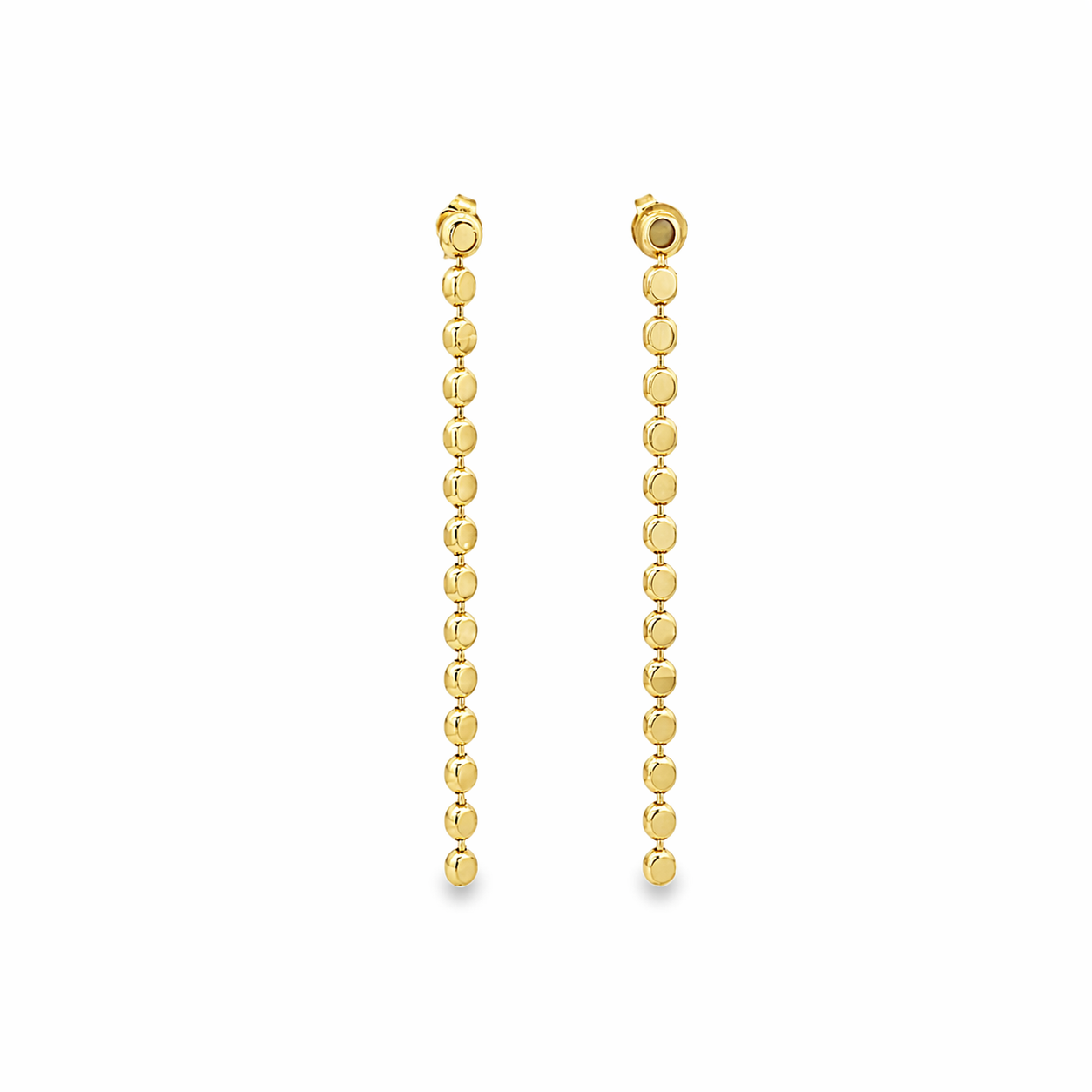 Disc Chain Drop Earrings Small and Large