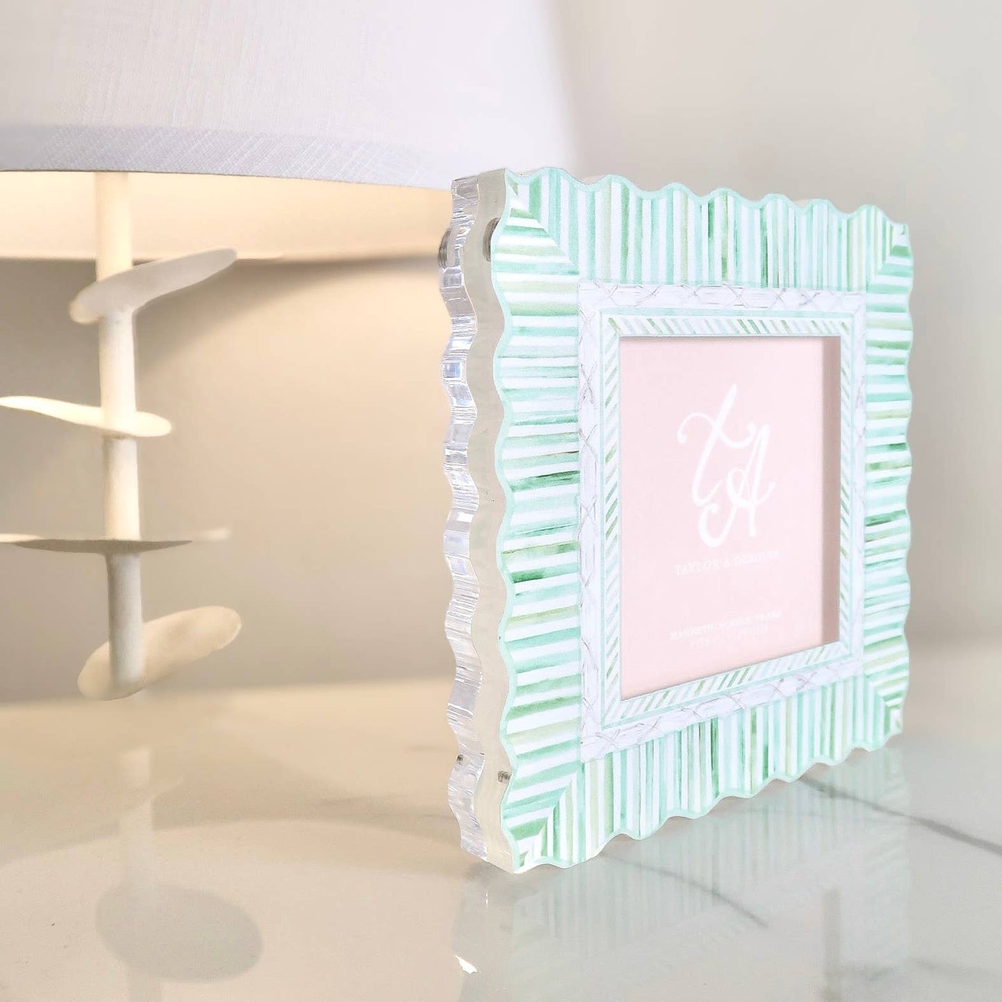 Acrylic Magnetic Frame - Green & White
